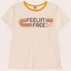 Junk Food Women's Feelin' Free Short Sleeve Ringer T-shirt - White
