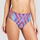 Vanilla Beach Women's Lace-up Cheeky High Waist Bikini Bottom - Pink