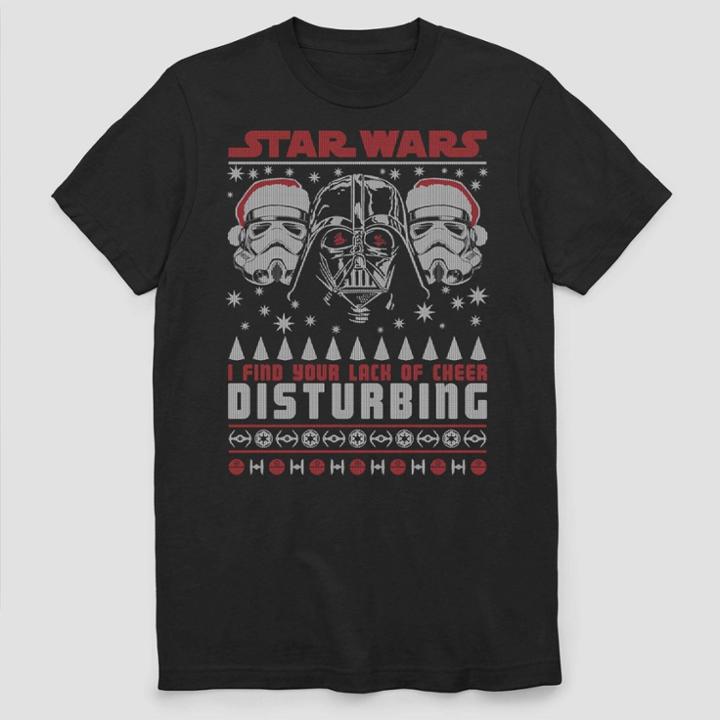 Men's Star Wars I Find Your Lack Of Cheer Disturbing Short Sleeve Graphic T-shirt - Black S, Men's,