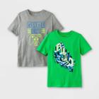 Boys' 2pk Graphic Short Sleeve T-shirt - Cat & Jack Green/light Gray
