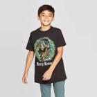Boys' Jurassic Park Merry Holiday T-shirt - Black L, Boy's,
