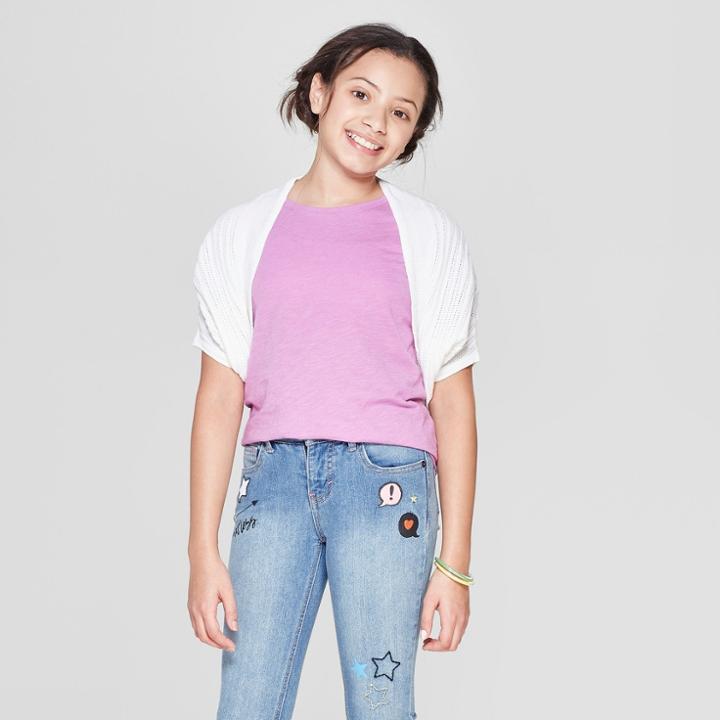 Girls' Shrug Sweater - Cat & Jack White