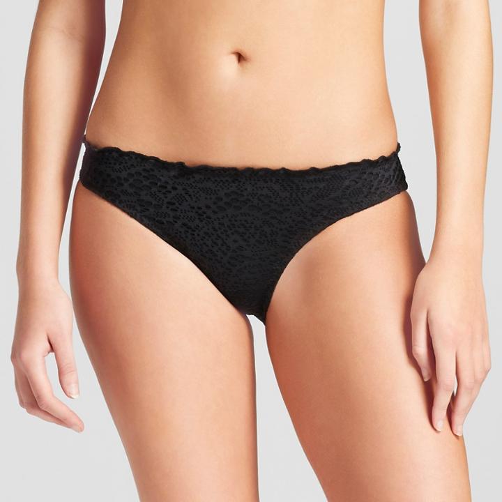 Mossimo Women's Crochet Cheeky Bikini Bottom - Black -