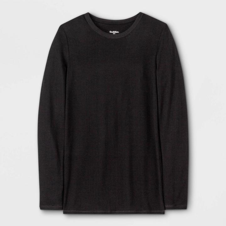 Men's Tall Premium Long Sleeve Thermal Undershirt - Goodfellow & Co Black