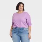 Women's Plus Size Long Sleeve T-shirt - Ava & Viv Purple
