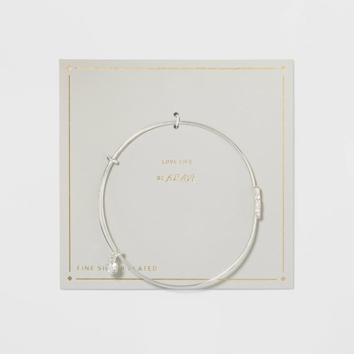 Target Silver Plated Thin Expandable Brave Bangle Bracelet -