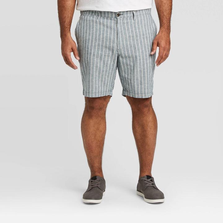 Men's Big & Tall 9 Flat Front Chino Shorts - Goodfellow & Co Chambray Blue
