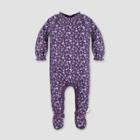 Burt's Bees Baby Baby Girls' Dandelions Footed Coverall - Aubergine