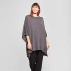 Women's Boatneck Knit Poncho Sweater - A New Day Gray