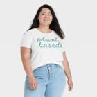 Doe. Women's Plus Size Plant Based Short Sleeve Graphic T-shirt - White
