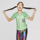 Girls' Nickelodeon Jojo's Closet Funky Frogs Short Sleeve Jersey - Green