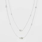 Semi-precious Crystal Nugget Wrap Necklace - Universal Thread White, Women's