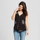 Women's All Over Embroidered Tank - Knox Rose Black