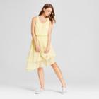 Women's Gingham Sleeveless Asymmetrical Hem Dress - A New Day Yellow