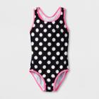 Girls' Gumball Dot One Piece Swimsuit - Cat & Jack Black