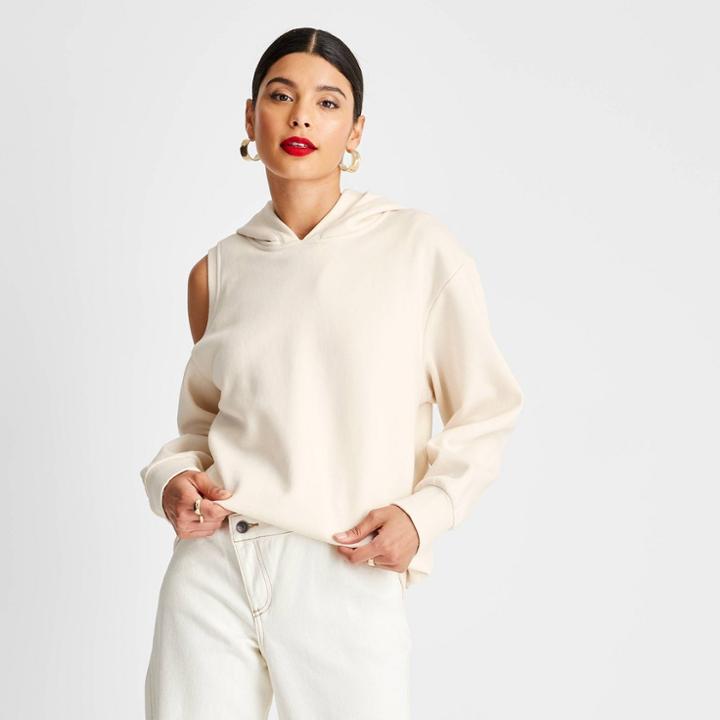 Women's Cut Out Hoodie - Future Collective With Kahlana Barfield Brown Cream Xxs