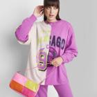 Women's Short Sleeve Oversized T-shirt - Wild Fable Almond/purple