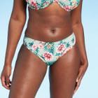 Women's Lightly Lined Wide Strap Bikini Bottom - Shade & Shore Sage Green Floral S, Women's,