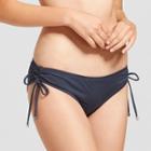 Women's Ruched Side Tie Bikini Bottom - Slate Gray - Xs - Mossimo, Alum Gray