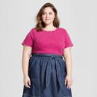 Women's Plus Size Meriwether Crew Neck Short Sleeve T-shirt - Universal Thread Pink