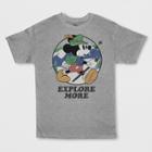 Boys' Disney Mickey Mouse 'explore More' Short Sleeve Graphic T-shirt - Gray