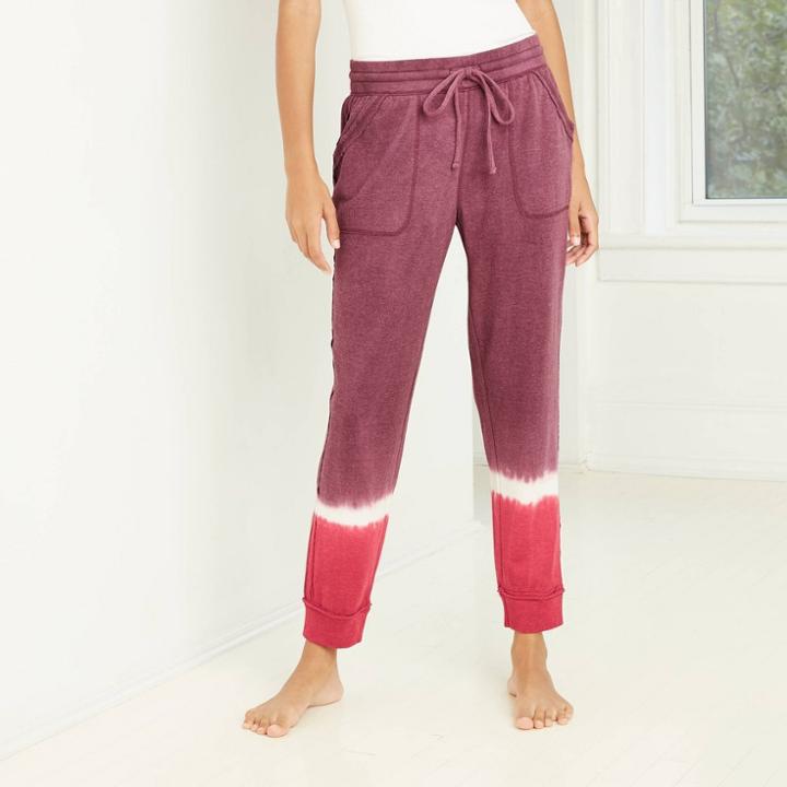 Women's Tie-dye Mid-rise Jogger Pants - Knox Rose Wine