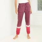 Women's Tie-dye Mid-rise Jogger Pants - Knox Rose Wine