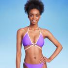 Women's Strappy Ring Front Triangle Bikini Top - Wild Fable Purple Xxs