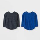 Toddler Boys' 2pk Long Sleeve T-shirts - Cat & Jack Charcoal/blue 4t, Boy's, Gray