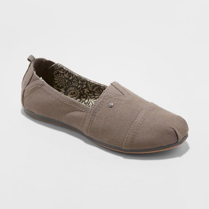 Women's Mad Love Lydia Slip On Wide Width Canvas Sneakers - Gray 11w,