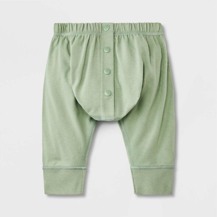 Baby Boys' Hip Dysplasia Snap Adaptive Pants - Cat & Jack Sage Green Newborn