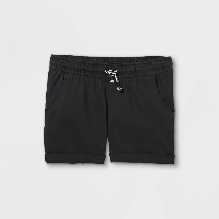 Girls' Rolled Hem Chino Shorts - Cat & Jack Black