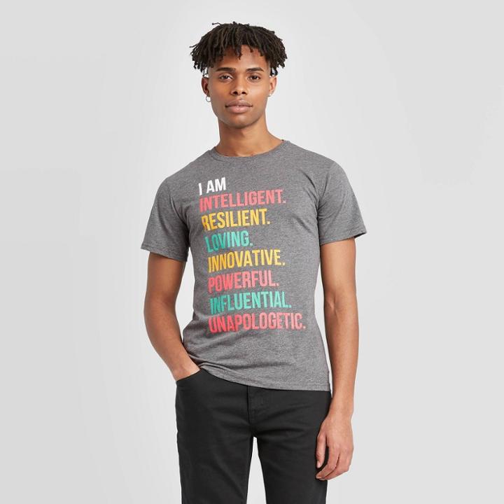 Fifth Sun Men's I Am Short Sleeve T-shirt - Gray S, Men's,