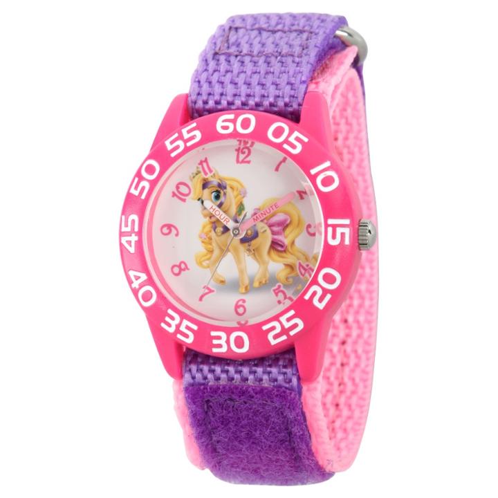 Girls' Disney Palace Pet Blondie Pink Plastic Time Teacher Watch - Purple