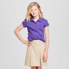 Girls' Short Sleeve Interlock Uniform Polo Shirt - Cat & Jack Purple