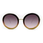 Women's Round Sunglasses With Ombre Frame - A New Day Brown