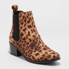 Women's Ellie Leopard Chelsea Boots - A New Day Brown
