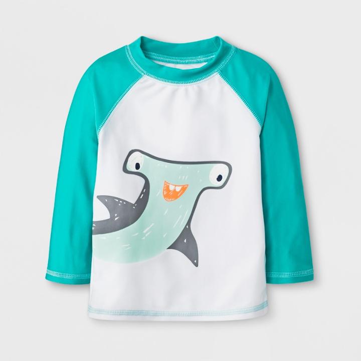 Baby Boys' Hammerhead Shark Rash Guard - Cat & Jack Turquoise 3-6m, Boy's, Blue
