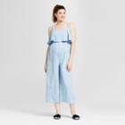 Maternity Chambray Flounce Bodice Sleeveless Jumpsuit - Isabel Maternity By Ingrid & Isabel Light Blue