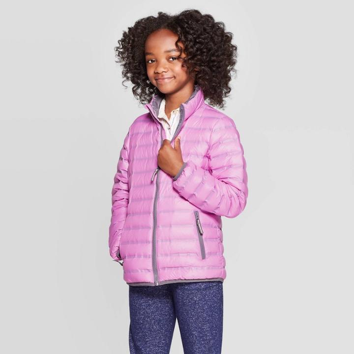 Girls' Down Midweight Puffer Jacket - Cat & Jack Violet Xxl, Girl's, Purple