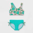 Girls' Palm Print With Polka Dot 2pc Bikini Set - Cat & Jack