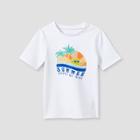 Toddler Boys' 'summer State Of Mind' Short Sleeve Rash Guard Swim Shirt - Cat & Jack White