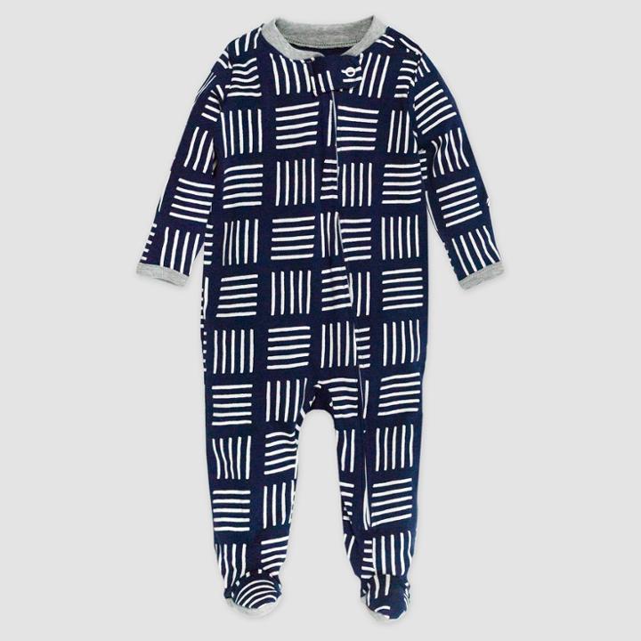 Honest Baby Sketchy Square Sleep N' Play - Navy Blue Newborn