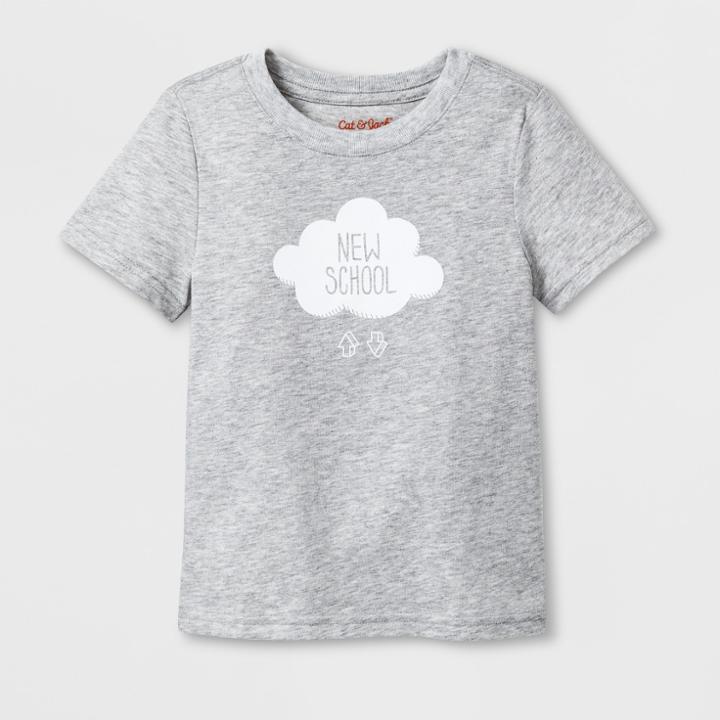 Toddler Short Sleeve 'new School' Graphic T-shirt - Cat & Jack Gray 3t, Toddler Unisex
