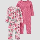 Baby Girls' 2pk Floral Coveralls - Just One You Made By Carter's Pink Newborn