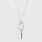 Target Diamond Shape With Stones & Tassel Long Necklace - A New Day Rose Gold