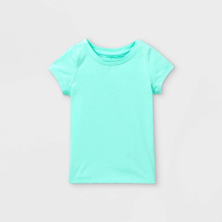 Toddler Girls' Solid Short Sleeve T-shirt - Cat & Jack Teal