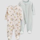 Baby Girls' 2pk Safari Sleep N' Play - Just One You Made By Carter's Off-white/beige