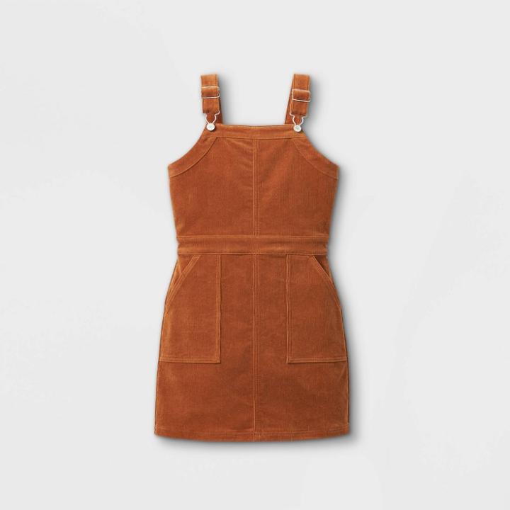 Girls' Corduroy Pinafore Dress - Art Class Tan
