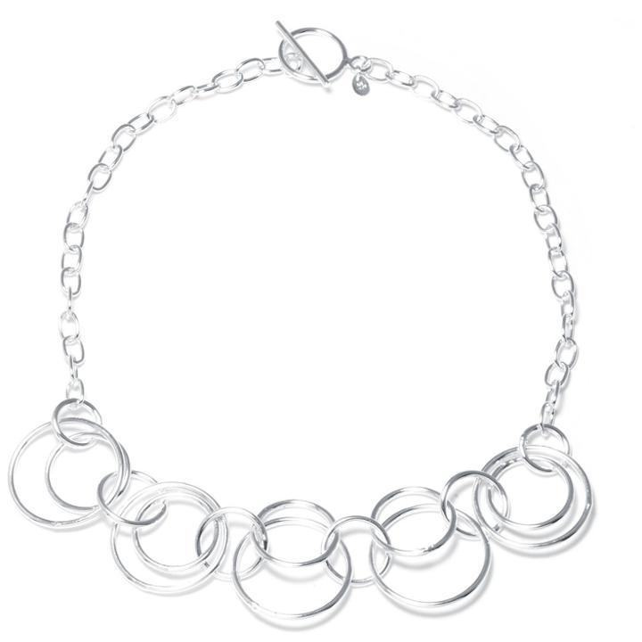 Target Silver Plated Brass Large Links Necklace (16), Women's,